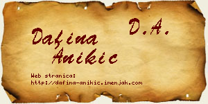 Dafina Anikić vizit kartica